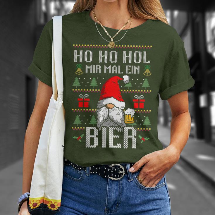 Ho Ho Hol Mir Mal Ein Bier Christmas Children Women T-Shirt Geschenke für Sie