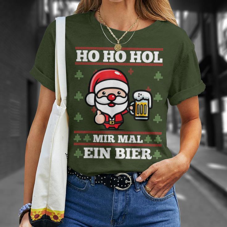 Ho Ho Hol Mir Mal Ein Bier Ugly Christmas S T-Shirt Geschenke für Sie