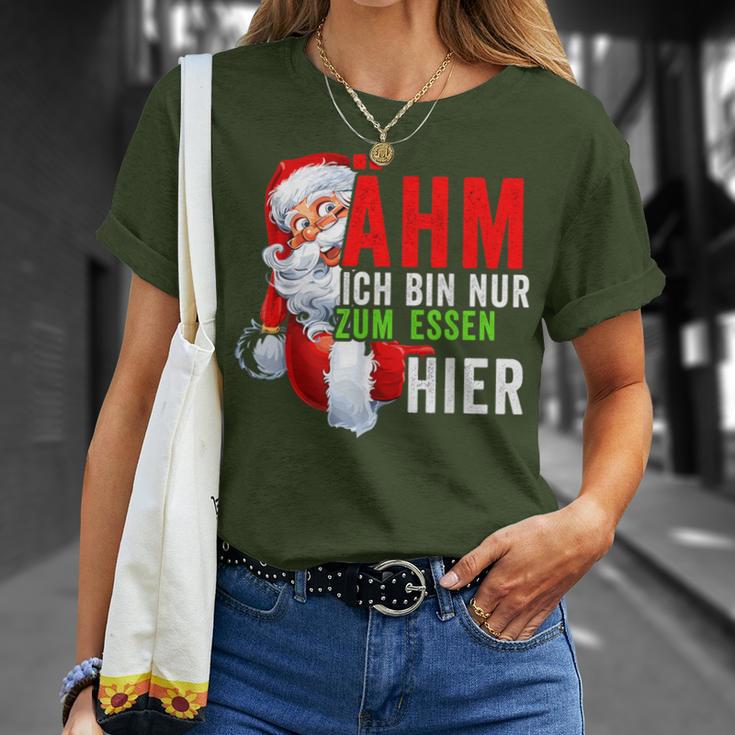 Ich Bin Nur Zum Essen Hier Christmas Women T-Shirt Geschenke für Sie