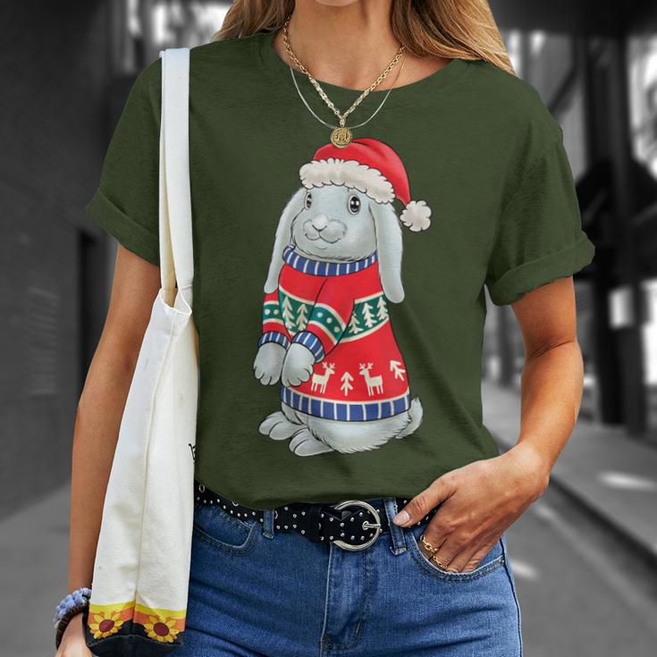 Rabbit Hat Hoppy Christmas Rabbit Christmas T-Shirt Geschenke für Sie