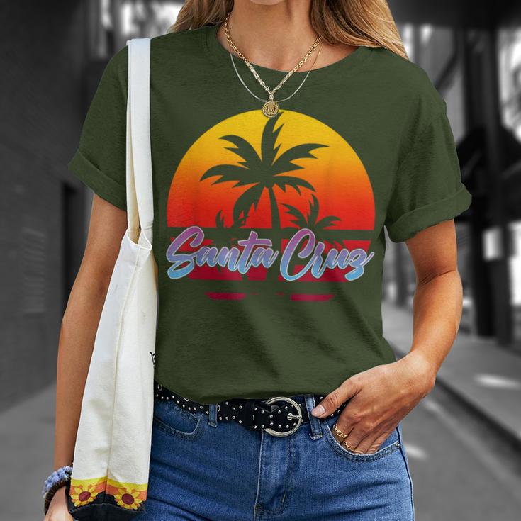 Santa Cruz Ca California Retro Sunset T-Shirt Geschenke für Sie