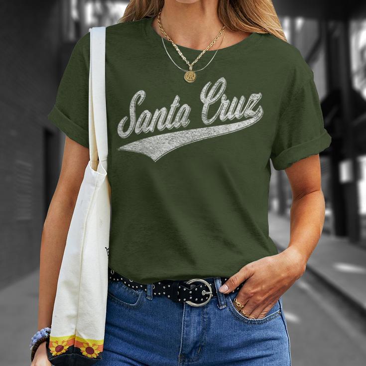 Santa Cruz California Sports Baseball Lettering Jersey Flag T-Shirt Geschenke für Sie