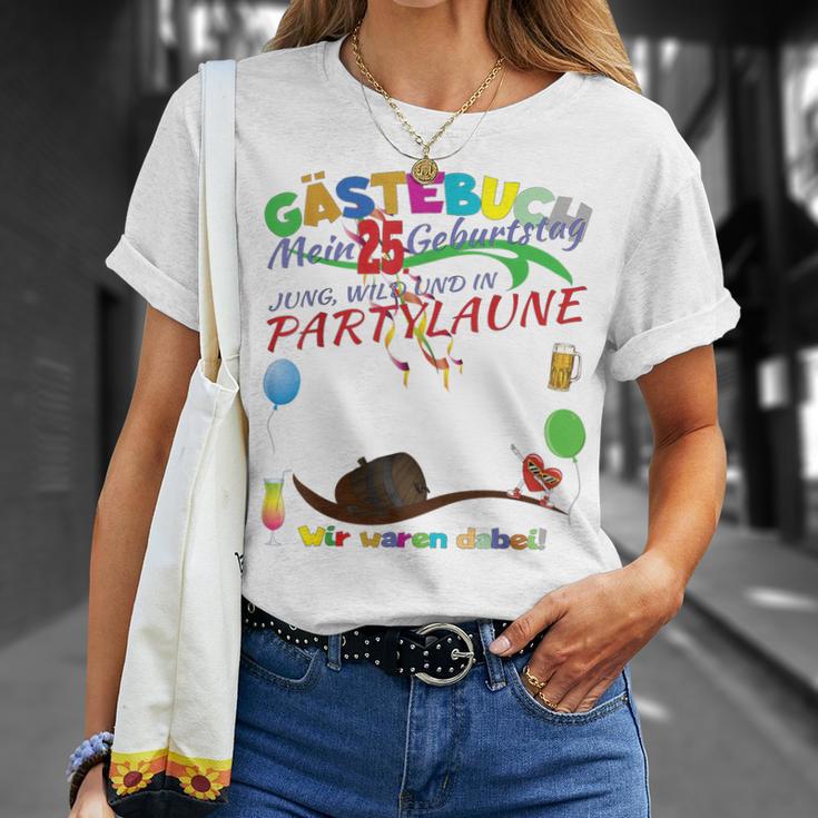 25 Geburtstag Frau Und 25 Geburtstag Mann Gästebuch T-Shirt Geschenke für Sie