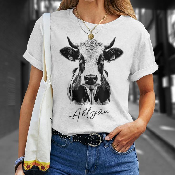 Allgäu Alpsintage Cow Bavaria Souvenir Fun Gray T-Shirt Geschenke für Sie