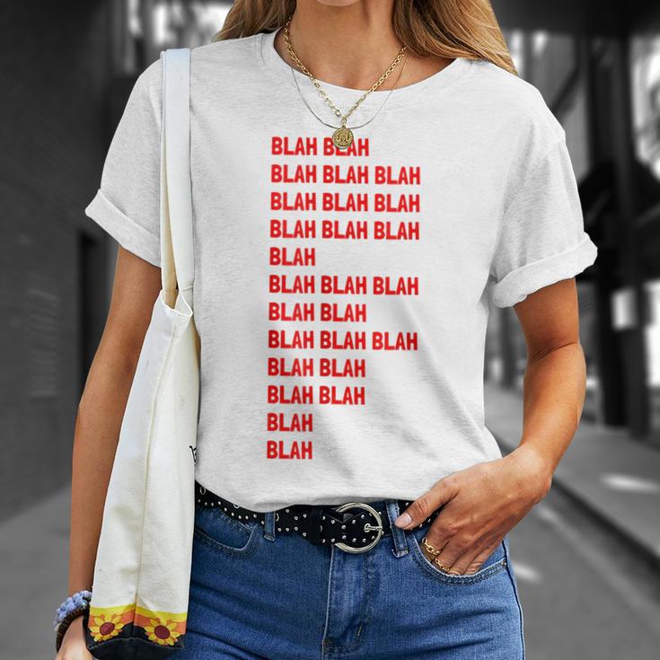 Blah Blah Geeky Red Lettering Hipster T-Shirt Geschenke für Sie