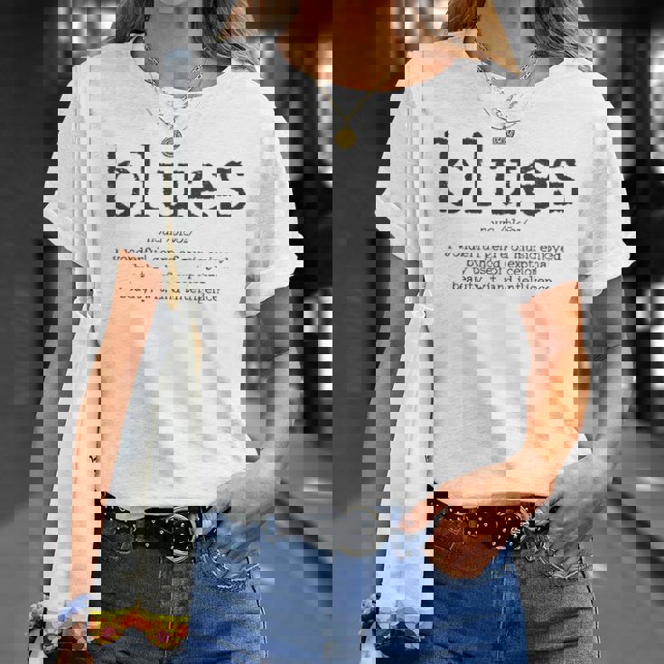 Blues Music Definition Músico Guitarrista Divertido Regalo Camiseta unisex Regalos para ella