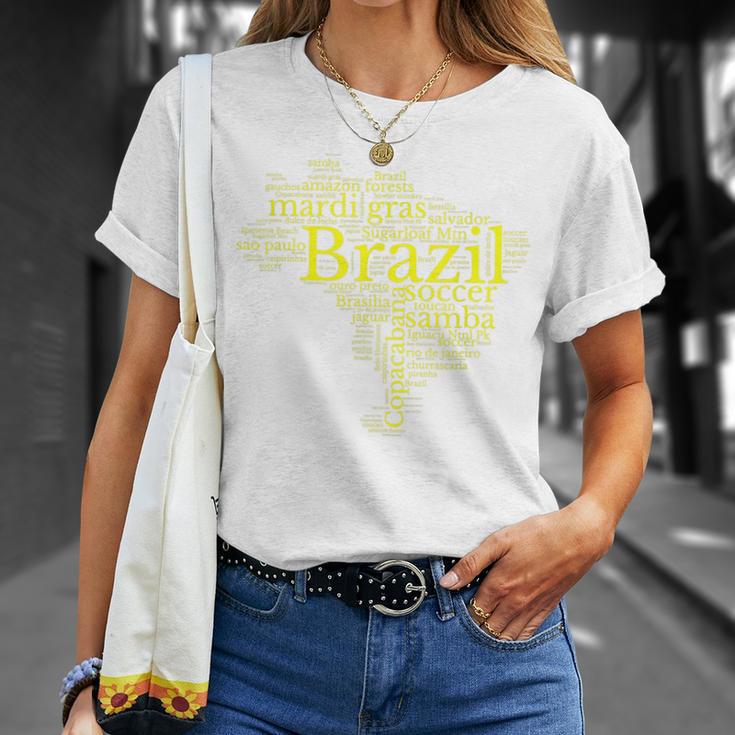 Brazil Map Football Copacabana Brazilian T-Shirt Geschenke für Sie