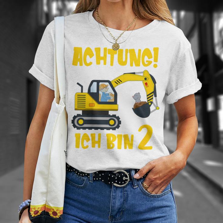 Children's Achtung Ich Bin 2 Jahre Alt Bagger Zum 2Nd Birthday Boys T-Shirt Geschenke für Sie