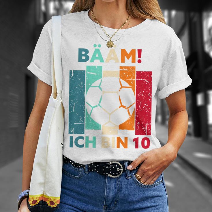 Children's Bäm Ich Bin 10 Zehn Jahre Junge 10Th Birthday Football T-Shirt Geschenke für Sie