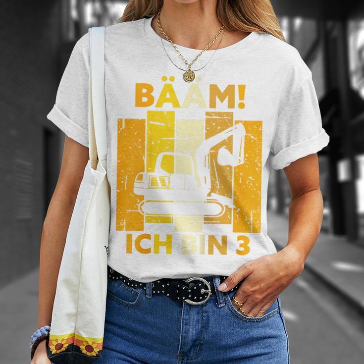 Children's Bäm Ich Bin 3 Drei Jahre Boy 3Rd Birthday Digger T-Shirt Geschenke für Sie