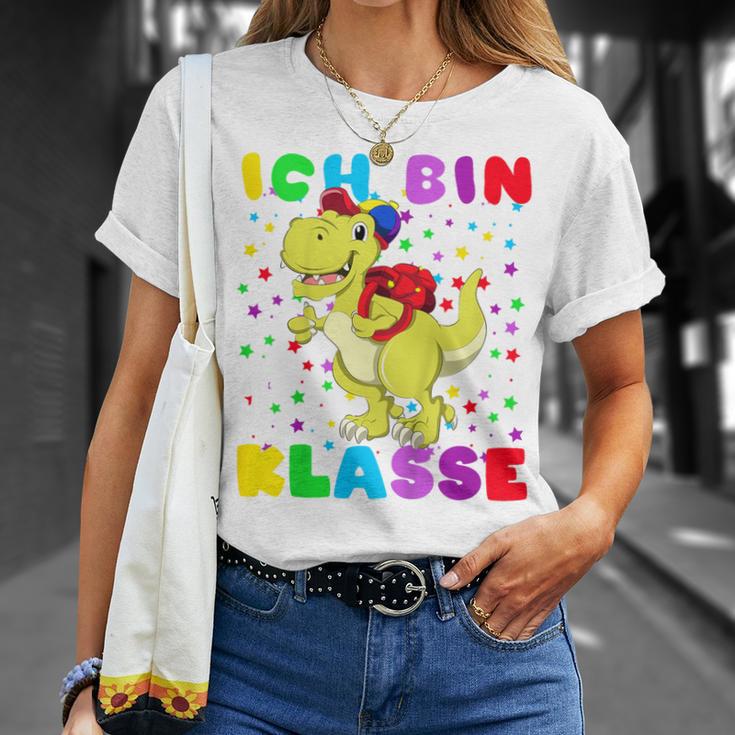 Children's Ich Bin 1 Class Dino Mit Schulsack T-Shirt Geschenke für Sie