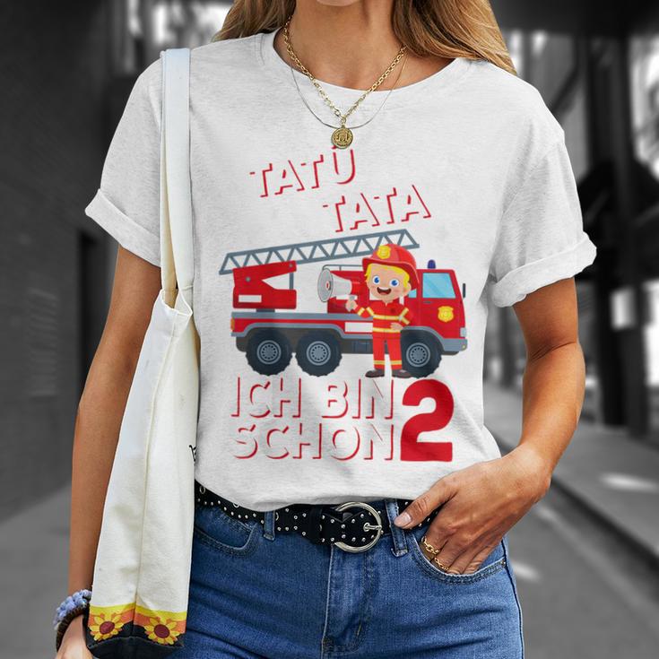 Children's Ich Bin 2 Feuerwehrmann Tatü Tata Feuerwehr T-Shirt Geschenke für Sie