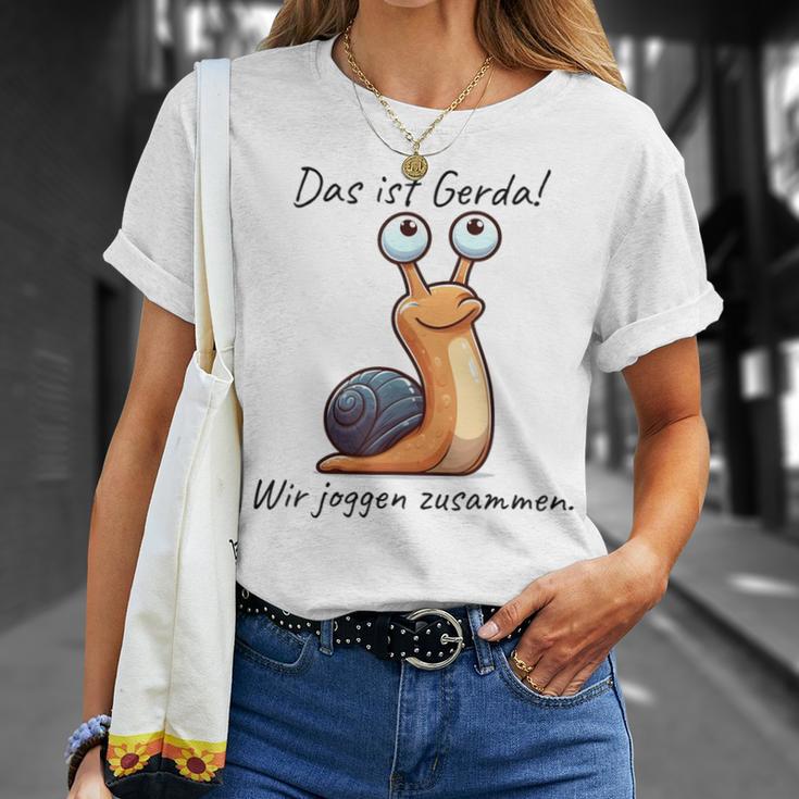 Das Ist Gerda Wir Joggen Zusammen Langsam Läufer T-Shirt Geschenke für Sie