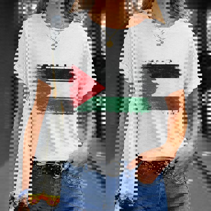 Free Palestine Palestina Bandiera Free Gaza Maglia A Manica Maglietta Regalos para ella