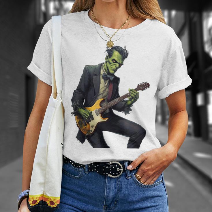 Halloween Cool Monster Playing Electric Guitar T-Shirt Gifts for Her