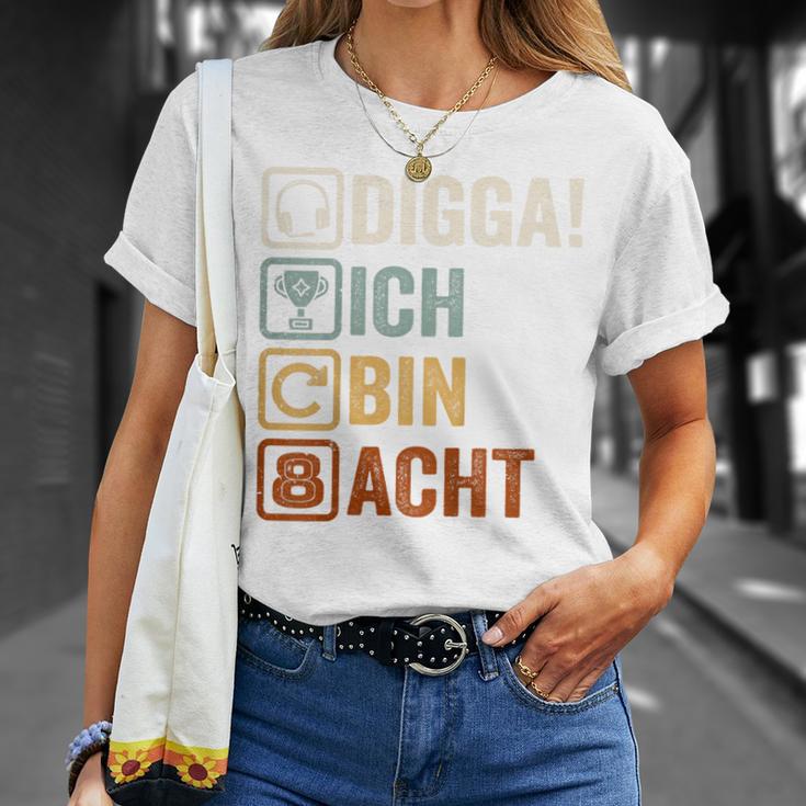 Ich Bin 8 Echt Jahre 8Th Birthday Boy Gamer T-Shirt Geschenke für Sie