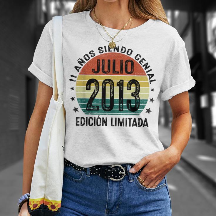 Julio 2013 11 Años Cumpleaños Niño Fabricado En 2013 Camiseta unisex Regalos para ella
