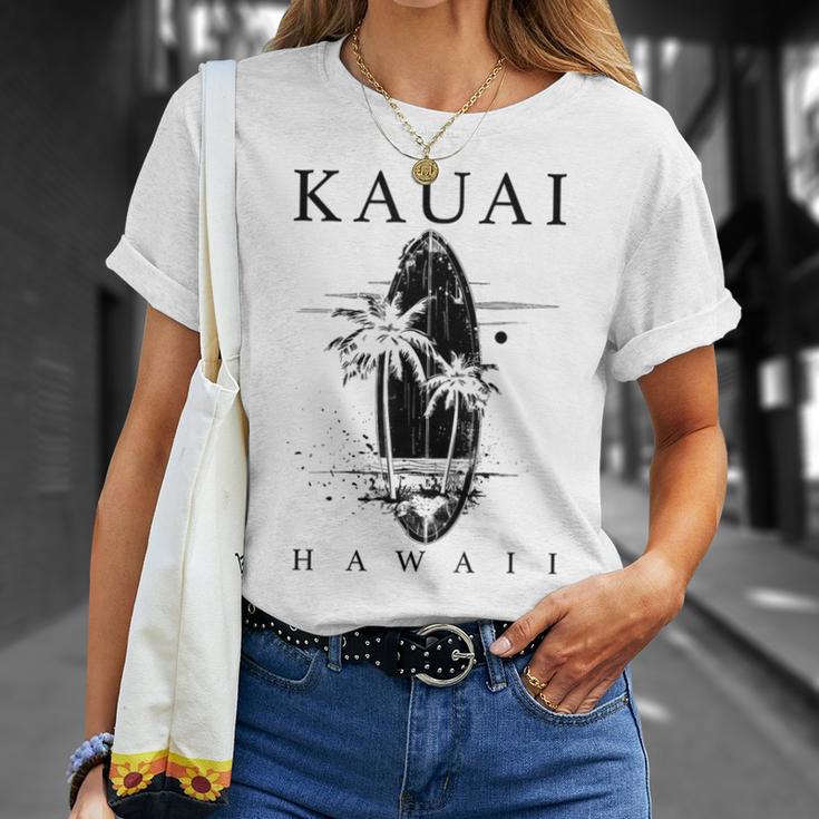 Kauai Hawaii Surfintage Surfer Gray T-Shirt Geschenke für Sie