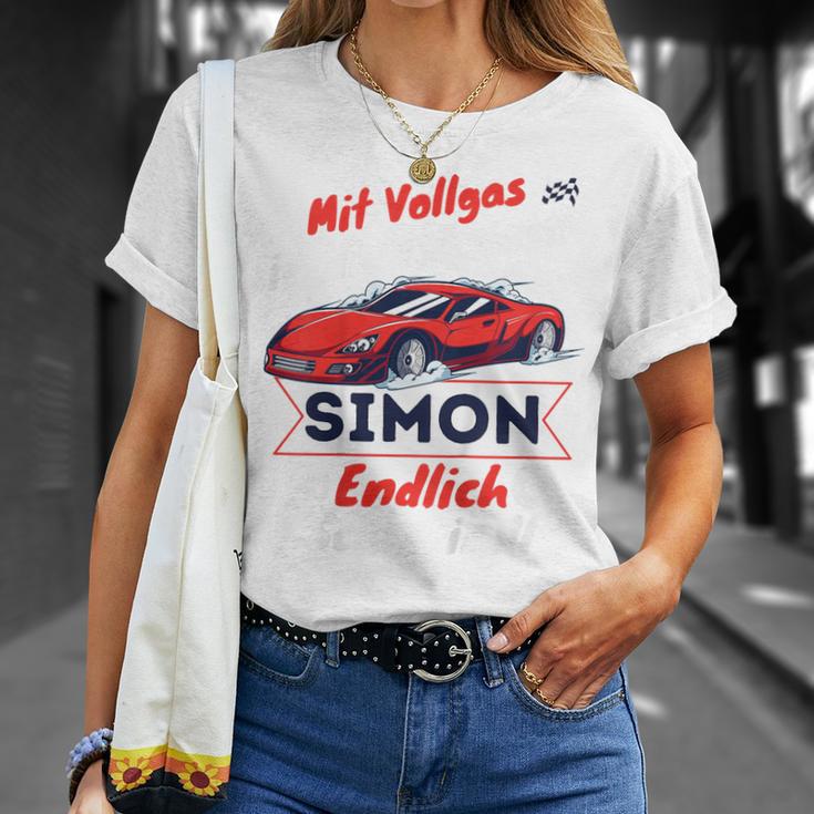 Kinder Endlich Schulkind Simon Personalised First Day Of School 2024 T-Shirt Geschenke für Sie