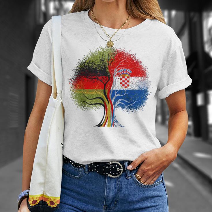 Kroatien Deutschland Flagge Baum Croatian German T-Shirt Geschenke für Sie