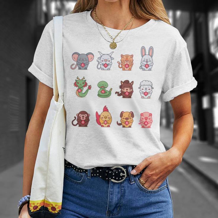 Lindos Signos Del Zodiaco Chino Manga Larga Camiseta unisex Regalos para ella