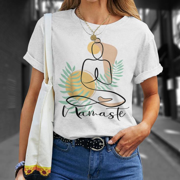 A Line Yoga Life Energy Chakra Meditation Namaste S T-Shirt Geschenke für Sie