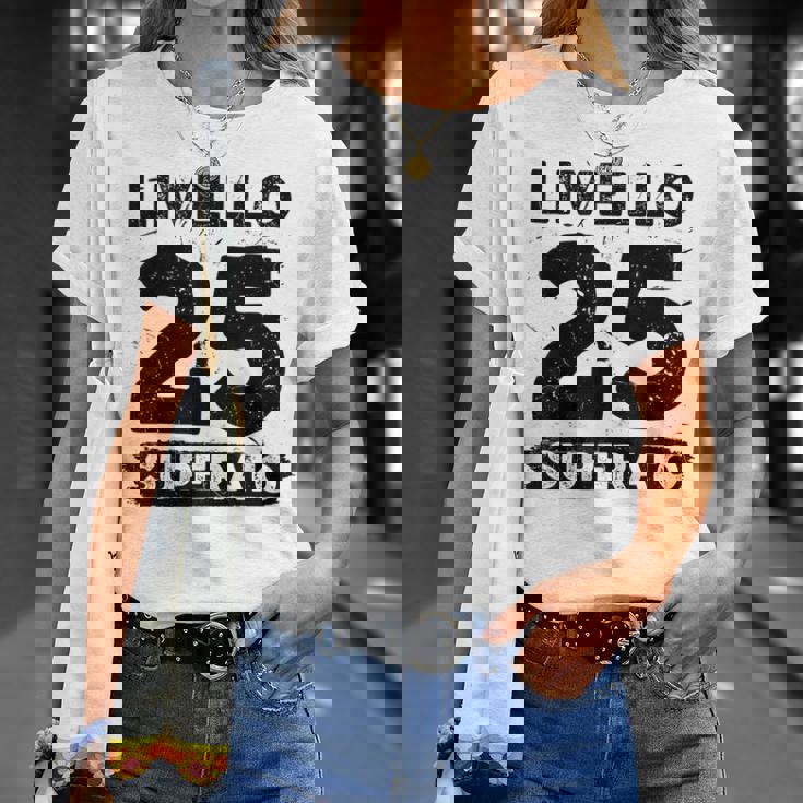 Livello 25 Superato Anni 25 Compleanni Maglietta Regalos para ella