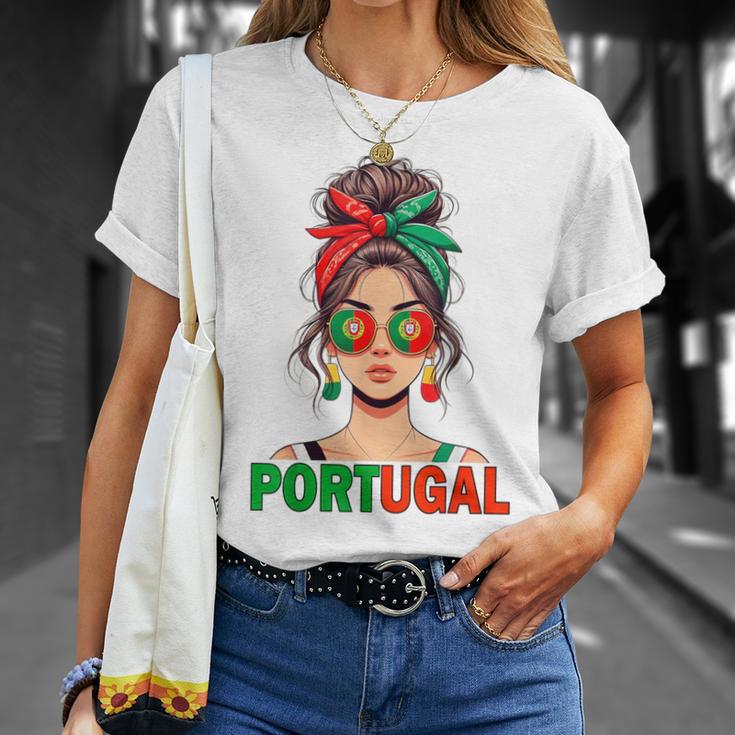 Portuguese Girl Woman Flag Portugal Girl Woman T-Shirt Geschenke für Sie