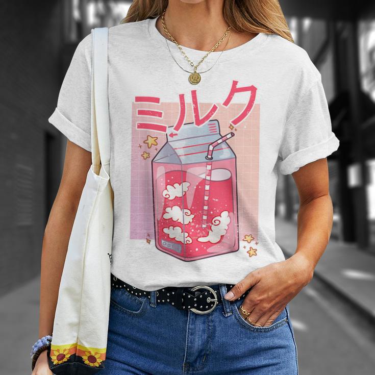 Retro 90S Soft Grunge Japanese Kawaii Strawberry Milk T-Shirt Geschenke für Sie