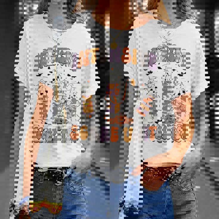 Retro Intensive Care Unit Nurse Halloween Icu Nurse Ghosts T-Shirt Gifts for Her