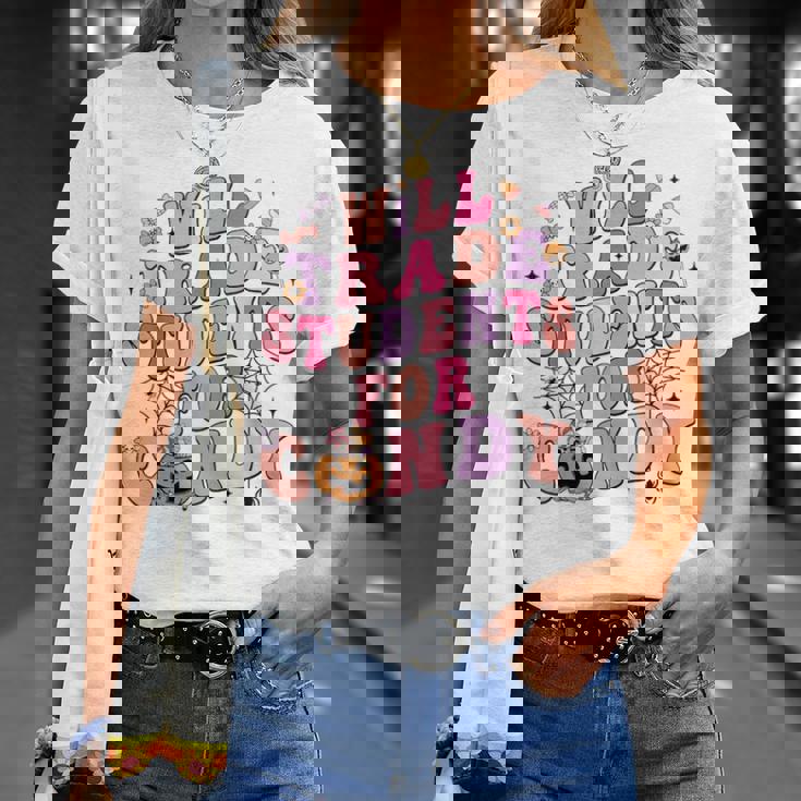 Retro Will Trade My Students For Candy Teacher Halloween T-Shirt Gifts for Her