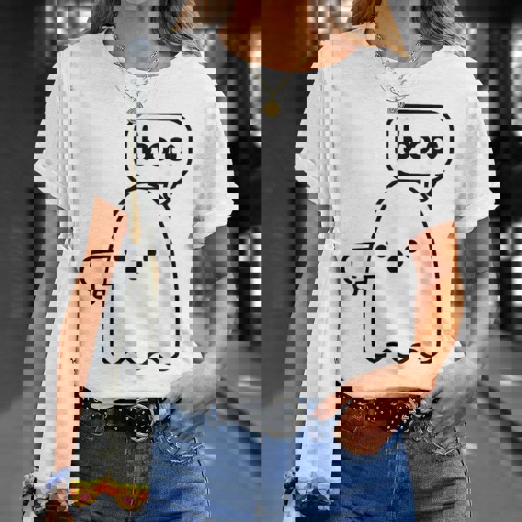 Thumbs Down Ghost Screaming Boo Disapproval Ghost Halloween T-Shirt Gifts for Her