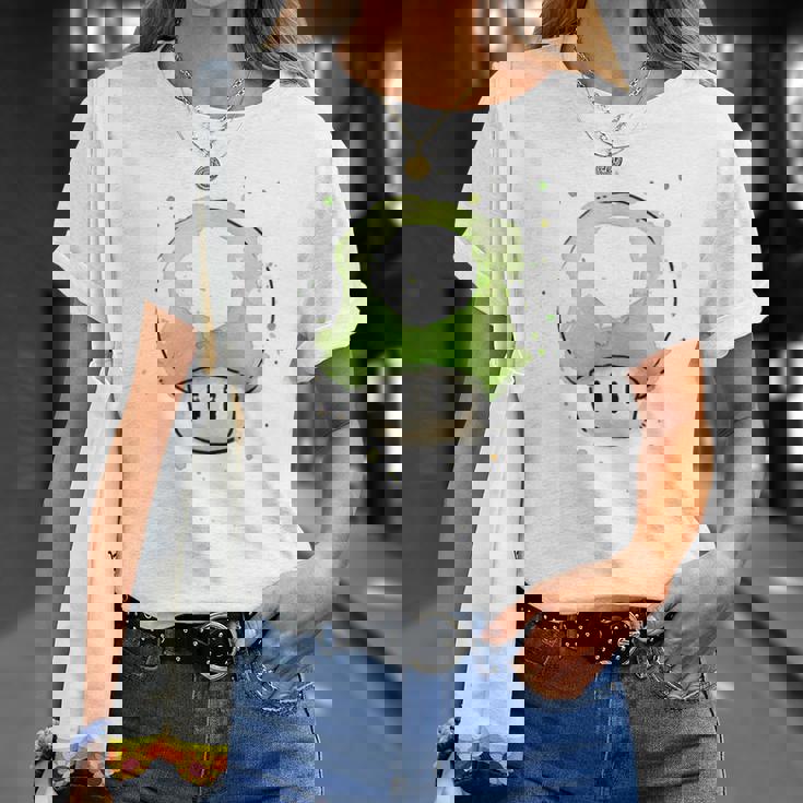 Vert Champignon 1Up Pour Jeuxidéo T-Shirt Cadeaux pour elle