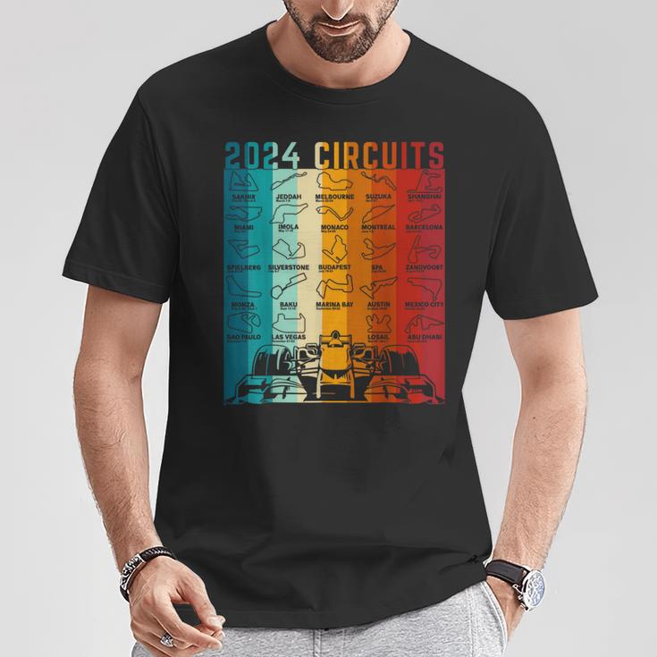 2024 Schedule Formula Racing Formula Car Retrointage T-Shirt Lustige Geschenke