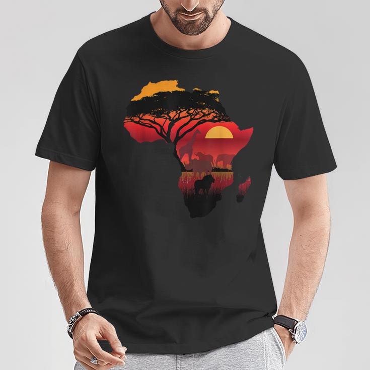 Africa Big Five Silhouette Africa Safari Map Africa T-Shirt Lustige Geschenke