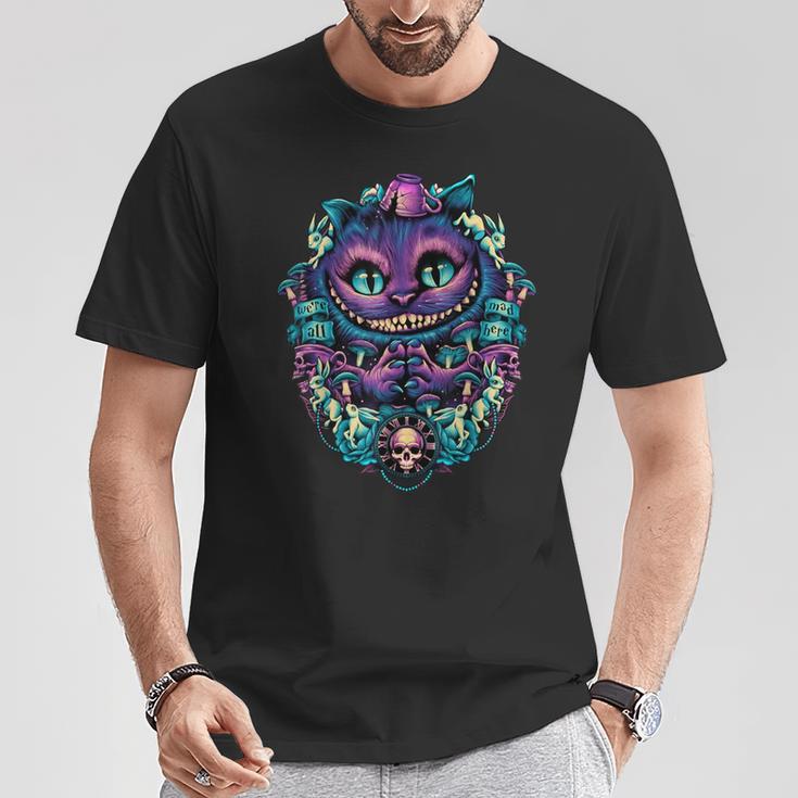 Alice In Wonderland Cheshire Cat All Mad Here T-Shirt Lustige Geschenke