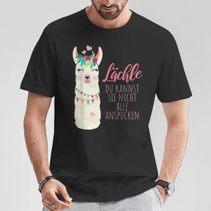 Alpaca Lächle Du Kannst Sie Nicht Alle Anspcken S T-Shirt Lustige Geschenke