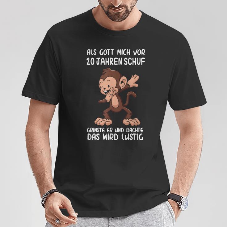 Als Gott Mich 20 Jahren Schuf Monkey Birthday T-Shirt Lustige Geschenke