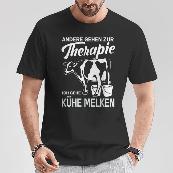 Andere Gehen Zur Therapie Kühe Melken Milchbauern Other Going To T-Shirt Lustige Geschenke