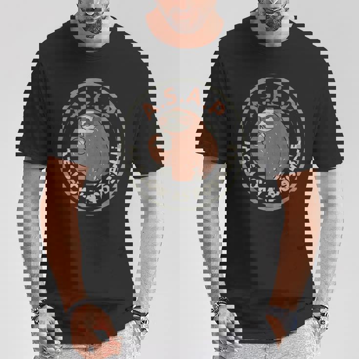 Asap As Slow As Possible Bradipo Camicia Da Notte Uomini Donne Maglietta Regalos divertidos