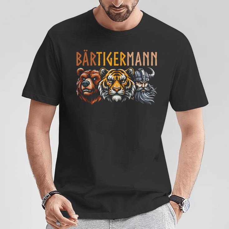 Bärtigermann Bear Tiger Man Beardiking Bearded Man T-Shirt Lustige Geschenke