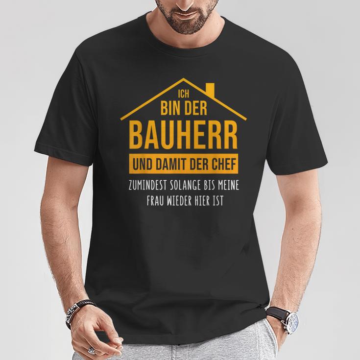 Bauherren Hausbau Ehemann Neubau Bauherr 2023 T-Shirt Lustige Geschenke