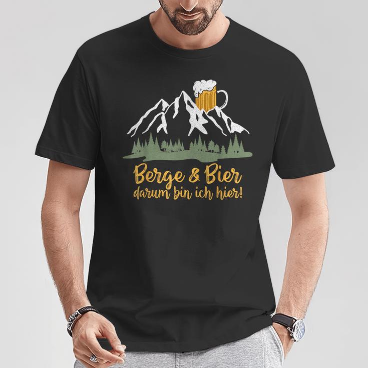 Berge & Bier Darum Bin Ich Hier T-Shirt Lustige Geschenke