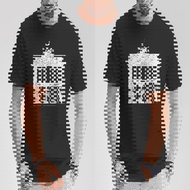Berlin Souvenir Maglia Silhouette Porta Di Brandeburgo Maglietta Regalos divertidos