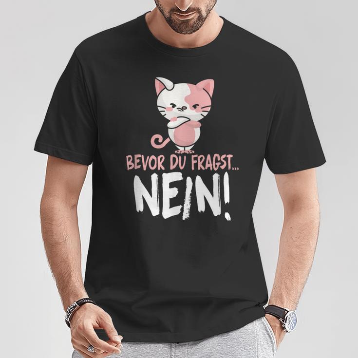 Bevor Du Fragst Nein Cat T-Shirt Lustige Geschenke