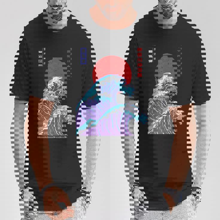 Big Waveaporwave Estetica Anni '80 Anime Moda Streetwear Maglietta Regalos divertidos