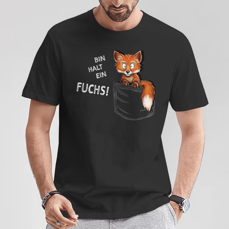 Bin Halt Ein Fuchs Gewitztes Fuchs In Meiner Tasche German Langu T-Shirt Lustige Geschenke