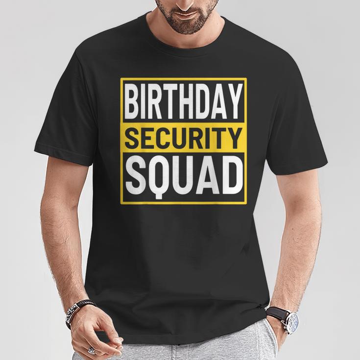 Birthday Security Squad Birthday Party Family Team T-Shirt | Mazezy