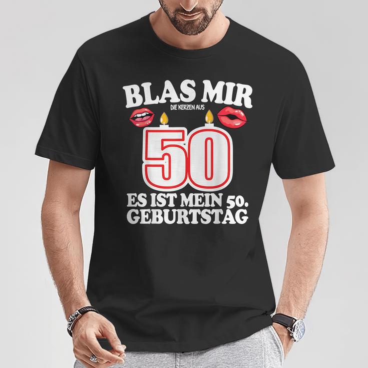 Blas Mir Die Kerzen Aus 50Th Birthday Man T-Shirt Lustige Geschenke