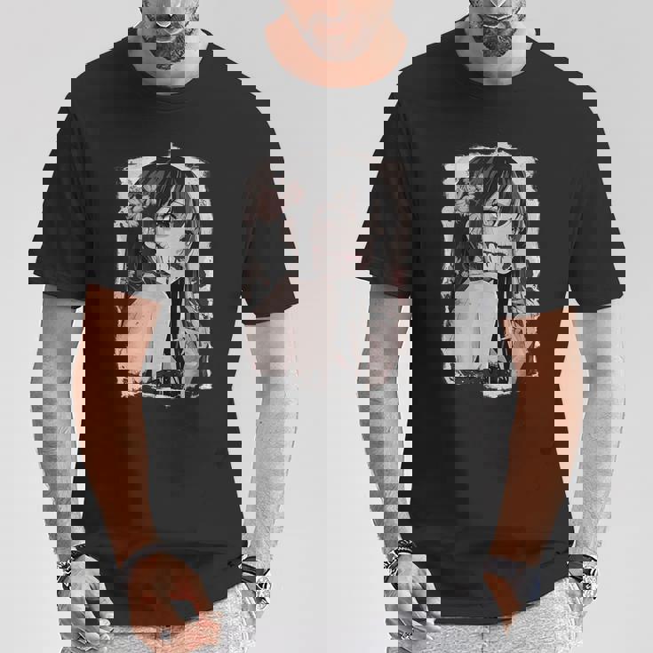 Camisa De Anime Gótica Creepy Horror Anime Manga Japonés Camiseta unisex Regalos divertidos